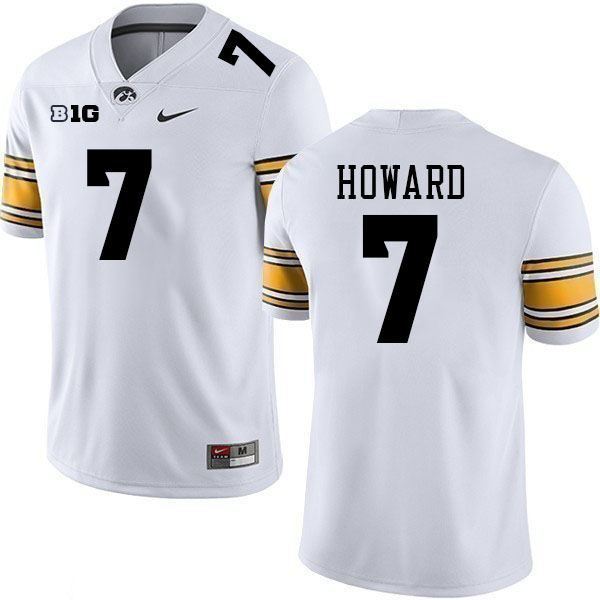 Men #7 Dayton Howard Iowa Hawkeyes College Football Jerseys Stitched-White